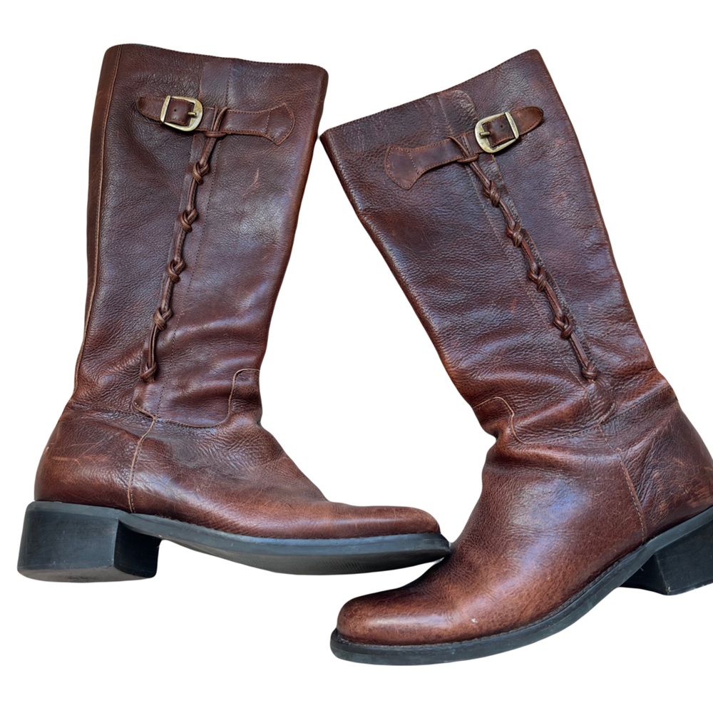 Brown leather riding boots size 8